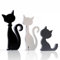GISELA D Halloween Stehende Katze Figuren 3 Stück Schwarze Katze Halloween Dekor