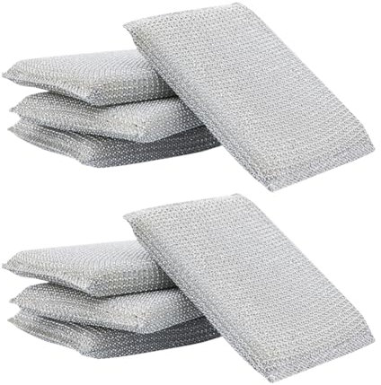 JIHUOO Lot de 10 éponges à récurer métalliques anti-rayures pour vaisselle