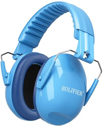 BOLIFIER Kids Ear Defenders for Children,Blue Safety Earmuffs Ear Protectors Noise Reduction Headphone Ear Protection Earmuffs for Boys, Girls, Toddlers & Children Age 3-16 Year Old - 27dB SNR