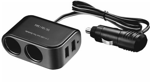 2 Sockets Car Cigarette Lighter Splitter USB Car Charger Power Socket Adapter with Cigarette Splitters And Charging Ports 12 / 24V Power Outlet Splitter USB for Vehicle Camera Cars Dash GPS Phones