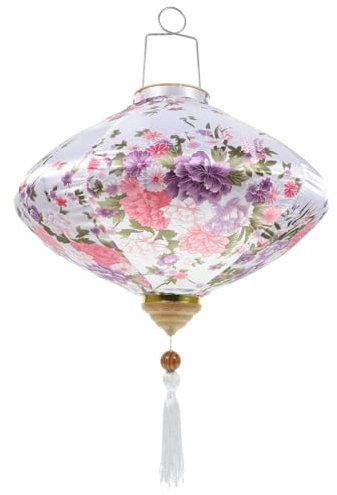 Supvox Traditionelle Chinesische Laterne Weißer Narzisse Pflanzendekor Outdoor Hängend Wetterfeste Haushaltslaterne Festliche Orientalische Balkon Party Dekoration