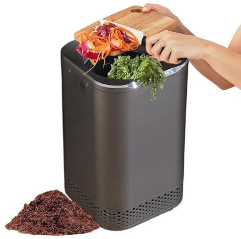 ZHJOPP Electric Composter, 2.5l Kitchen Electric Composting Bin with 110v/220v Activated Carbon Filter Drying Crushing Desorption Home Easy to Clean