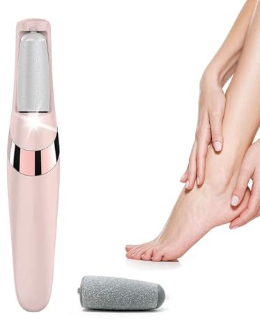 Electric Foot File Rechargeable Electric Feet Callus Remover, Foot Files Hard Skin Remover Professional Pedicure Tool Waterproof with 2 Rollers 2 Speed LED Light for Cracked, Rough and Dry Skin