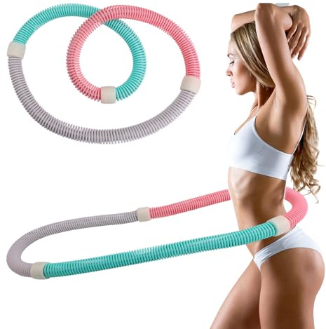 Hula-Hoop con Peso, Plegable Hula-Hoop Infinito Resorte Suave para Entrenamiento Cintura & Pérdida Peso Ejercicio Entrenamiento Equipo Fitness para Adultos Mujeres Hogar Viaje