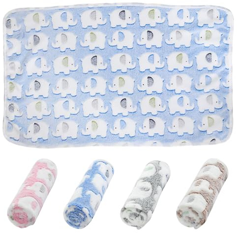 4 Pcs Small Animals Bedding Mats Coral Fleece, Soft Guinea Pig Blankets, Reusable Rabbits Hamster Fleeces Cage Liners, Warm Small Animal Fleece Bedding Washable 60cm*40cm (F)