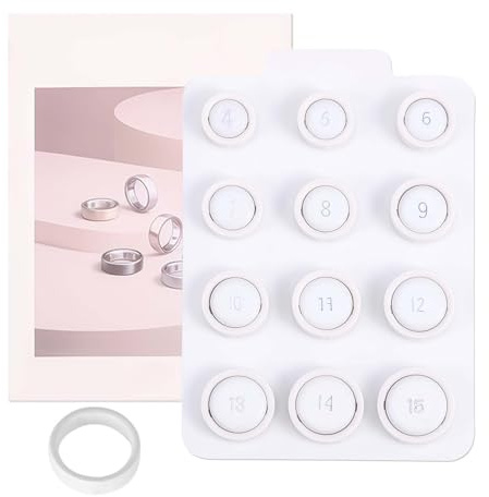 LUMOOM Kit di misura anello per anelli intelligenti, misuratori anelli, 12 anelli di misura con classificazione unica per determinare la dimensione esatta prima dell'acquisto