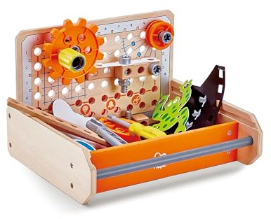 Hape Science Experiment Toolbox | Colorful Wooden 32 Experiment Kit, Fun Educational Science Kids Toy Set & Know-How Instruction App