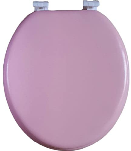 J&V Textiles Soft Round Toilet Seat With Easy Clean & Change Hinge, Padded (Pink)*