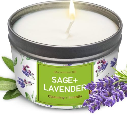 La Magnificent 101 Sage and Candle è una candela in latta di cera di soia naturale formulata per l'aromaterapia, purificando l'energia negativa, curando e migliorando l'energia domestica.