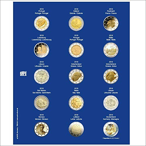 SAFE Ergänzungsblatt Nr 7822-25 für 2 Euro Münzen Jahrgang 2019 2020 | für TOPset-Album