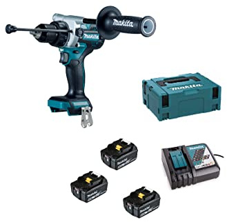 Makita Akku-Schlagbohrschrauber 18V / 5,0 Ah, 3 Akkus + Ladegerät im MAKPAC DHP486RT3J