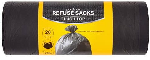 Polylina 20 sacos de basura con tapa rasante 75L