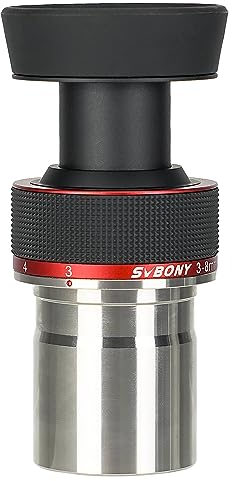 SVBONY SV215 Zoom-Okular 1,25 Zoll Zoomobjektiv, 3 mm bis 8 mm Okular mit Parfokal-Design, Teleskop-Zubehör für Hochleistungs-Mond- und Planetenbeobachtung