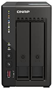 Qnap TS-253E 8G, 2 bay NAS (Intel® Celeron® J6412 4 core/4 thread, Turbo fino a 2,6 GHz, Dual 2,5 GbE) 16 TB bundle con HDD WD RED Plus da 8 TB