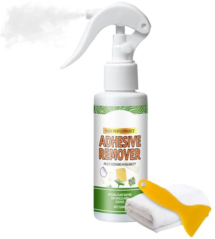 Removedor de adhesivo para coche, removedor de cinta adhesiva, removedor de pegatinas de vidrio, líquido removedor de pegamento multifuncional con rascador y toalla, adecuado para quitar
