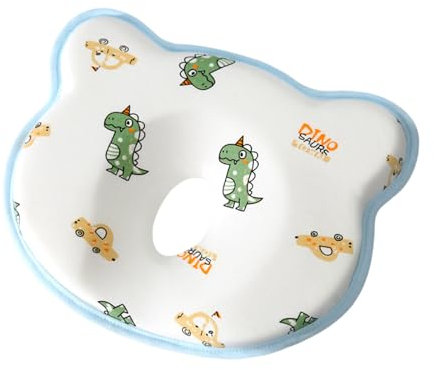 champracer Babykissen Kopfkissen, Kinderkissen, Babykissen Gegen Plattkopf, 0-12 Monate Neugeborene Memory Foam Reisekissen für Bett, Kinderwagen, Autositz (Dinosaurier)