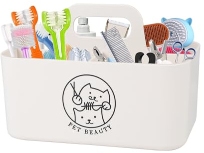 Ctomche Dog Grooming Supplies Organiser,Pet Grooming Bag Horse Grooming Box with Removable Dividers for Dog Stuff
