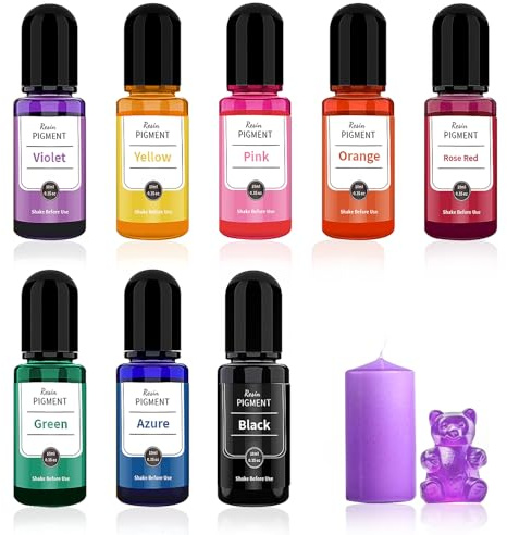 8 Colores Pigmentos Para Resina Epoxi, Colorante Para Velas DIY Proyectos Creativos Pintura Artesanal 10ml Colorante Para Yeso, Cemento, Resina Epoxi, Polvo De Moldeo