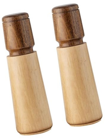 Juego de molinillos de sal y especias de madera, mecanismo de molienda ajustable, manual para sal y pimienta, juego de molinillos de especias