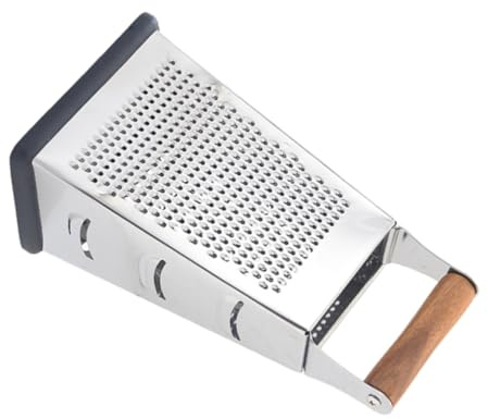 MAGICLULU Rallador de Cocina Inoxidable con Mango de Madera Antideslizante Herramienta Multifuncional para Rallar Cortar y Desmenuzar Verduras y Frutas