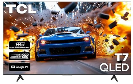 TCL 65 Inch Class T7 Series | 4K QLED HDR | 65T7, 2025 Model | 120HZ-144HZ High Brightness Smart Google TV Dolby Atmos Audio | Voice Remote Alexa Gaming Streaming Television