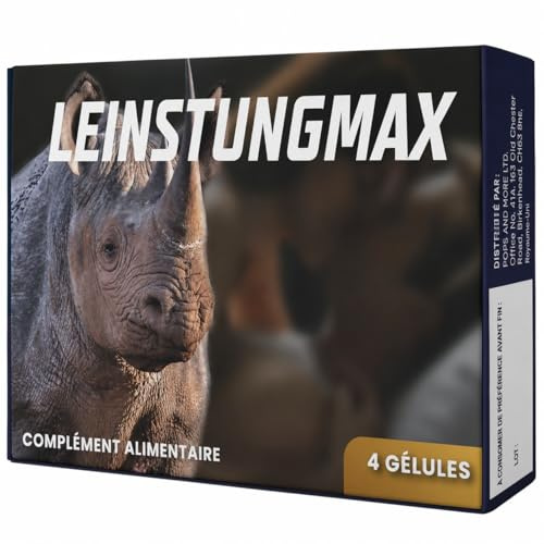 LEINSTUNGMAX Gélules avec Ginseng, Maca, Rhodiola, Astragale, Extrait de Pépins de Raisin, Vitamines & Zinc 4 Gélules – Complément alimentaire pour hommes actifs | Format pratique de 4 gélules