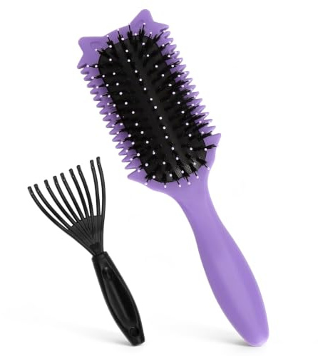 TLDBATICE Peine Pelo Rizado Profesional, Cepillo Pelo Rizado para Formar y Definir Rulos, Cepillo Rizos para Reduce Tirón, Frizz y Separación, Bordes Suaves, 23.5cm