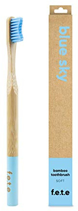 f.e.t.e | Blue Sky Bamboo Toothbrush | Biodegradable & Compostable Handle | Recyclable Soft Bristles | Sustainable | Vegan