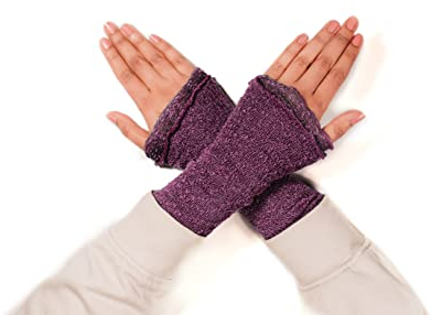 Aga's Own Warmers for Women – Fingerlose Handwärmer – Handschuhe für drinnen und draußen, fingerlose Handschuhe - Armwärmer - Goth Accessoires – Lila