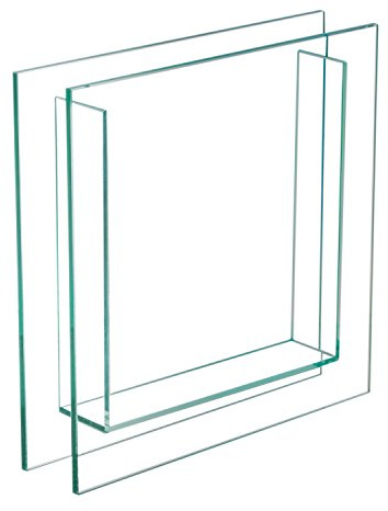 Royal Imports Flower Glass Vase - Flat Square Trim - 12x12 Tall, Clear - Decorative Modern Floral Centerpiece Accent for Home Decor Living Room Bathroom, Kitchen, Shelf, Table, Entryway, Wedding