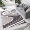 TAPISO Dream Teppich Wohnzimmer Kurzflor Modern Teppiche Grau Creme Wellen Streifen Meliert Esszimmer Schlafzimmer ÖKOTEX 160 x 230 cm