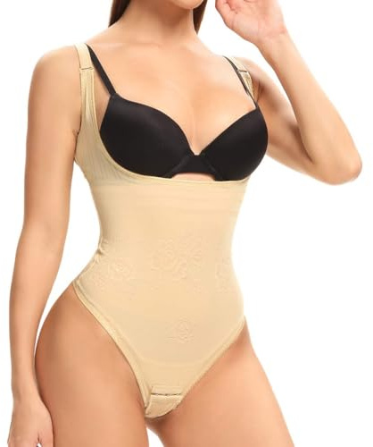 Joyshaper Figurformande body dam tanga stark mage väg midjeformare formande bodys body med krok formande bodysuit, Beige-1, XL