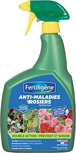 Fertiligène FSUROS800 - Pulvérisateur Anti-Maladies Rosiers Naturel 800 ML - Préventif et curatif - Combat l'oïdium et Les Taches Noires - Protège Contre l'appation de Maladies - Fabriqué en France