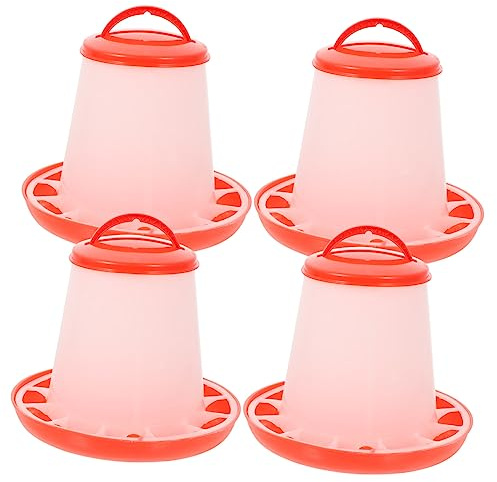CIYODO Comedero para Gallinas y Pollos 4 Piezas de Plástico, Fácil de Limpiar Comida Seca y Húmeda, Adecuado para Granja y Aves de Corral