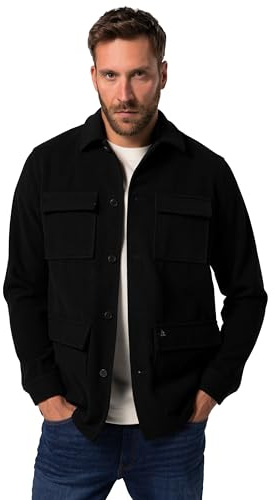 JP 1880 Hommes Grandes Tailles L-8XL Veste de Treillis déperlante, matières recyclées et Laine Noir 3XL 831642100-3XL