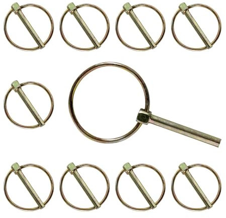 Lot de 10 goupilles pliantes - 4,5 x 36 mm - Goupille de sécurité en acier galvanisé galvanisé - Goupilles de sécurité M4.5 - Pour tracteurs, camions, tondeuses à gazon
