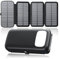 Chargeur Solaire Power Bank 27000mAh – FEELLE Batterie Externe avec 3 Sorties USB, Charge Rapide 15W, Lampe Torche Lumineuse Intégrée et 4 Panneaux Solaires Pliables, pour Smartphones Tablettes（Noir）