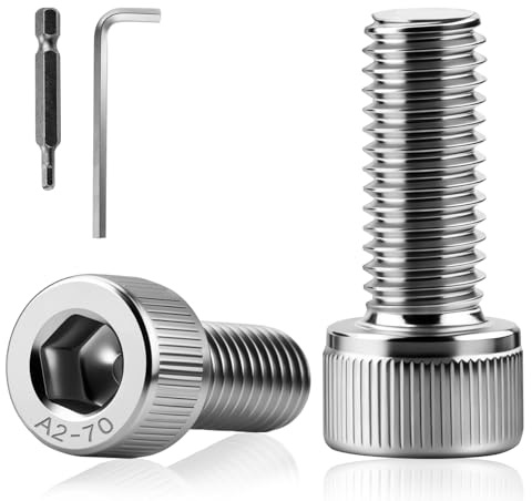 XRXYMQ 100 Pièces Vis Cylindriques M4 x 10 mm Vis à Tête Cylindrique Acier Inoxydable A2 V2A Boulon à Six Pans Creux M4 Boulon Btr Allen et Embout pour Machines Industrielles Réparation de Meubles