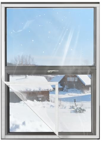 Lámina aislante para ventanas, 120 x 160 cm, lámina térmica para ventanas contra el frío y corrientes de aire, lámina transparente de aislamiento térmico y protección contra el frío, sin cortar, sin