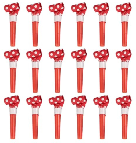 QUARKZMAN 18 Pcs Coloridos Silbatos De Fiesta De Plástico Rojo