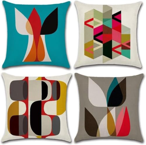 CLVEDU 4Pack Cushion Covers 18x18 In Pillow Covers Throw Pillow Case Colorful Printed Throw Pillow Covers, Pillow Case Cushion for Home Couch Sofa Decorative, Gifts 45x45cm (Style2)