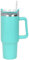 Isolierbecher Edelstahl Vakuum Doppelwandiger, 1200 mL Tragbare Autobecher Becher Tumbler, Isolierter Becher schweißfest, Isolierter Thermo Trinkbecher Edelstahl mit Griff, Thermobecher (Minzgrün)