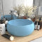 LAPOOH Luxuriöses Waschbecken, Aufsatzwaschbecken, Waschtisch, Aufsatzwaschtisch, Badmöbel, Wash Basin, Bathroom Sink, Rund Matt Hellblau 40x15 cm Keramik