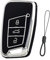Teenpull VW Schlüssel hülle für VW Passat B8, SEAT, SKODA, Autoschlüssel für VW Passat, Tiguan, CC, Golf 7, MK2, Skoda, Kodiaq Auto schlüsselhülle Autozubehör (A-Schwarz)