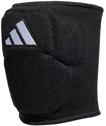 adidas Rodilleras unisex de voleibol de 5 pulgadas, negro/blanco, L