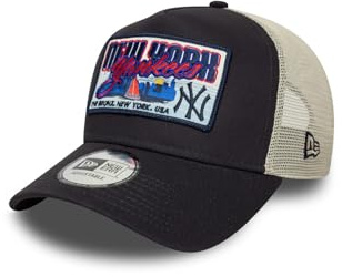 New Era MLB Patch Trucker Adjustable Cap NY Yankees Blau Beige, Size:OneSize