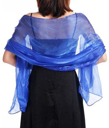 Floatdream Bufanda Mujer, Chiffon Bufanda, Chal Boda para Mujer, para Fiestas de Noche, Uso Diario, Boda (Marina de Guerra)