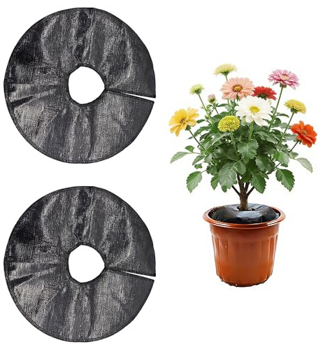 CHENNAN 2 pièces Anneau d'arrosage d'arbres 30cm, Tapis d'arrosage pour arbres et jeunes plants, Il absorbera l'eau de pluie et libérera progressivement l'humidité, Pour les plantes en pot (Noir)