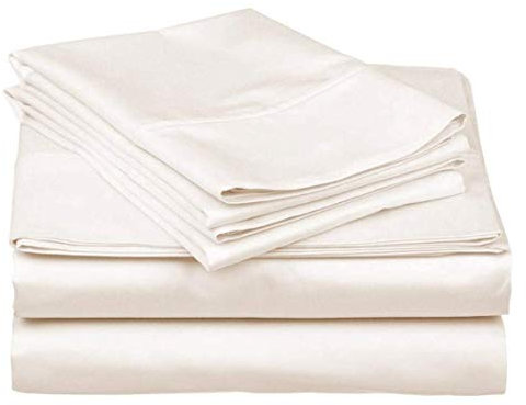 ARlinen 4-teiliges Bettlaken, Bettwäsche für Doppelbetten in XL-Größe – 100 % ägyptische Baumwolle – Fadenzahl 400 – weich, extra groß, 25,4 cm tiefes Spannbetttuch, Spannbettlaken