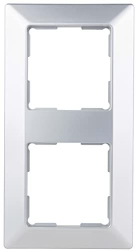 REV Quadro, 2-fach Rahmen Steckdose, Rahmen Lichtschalter etc., silbern